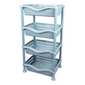 Plastic 4 Tier Rectangular Kitchen Vegetable Storage Rack Assorted Colours H0183