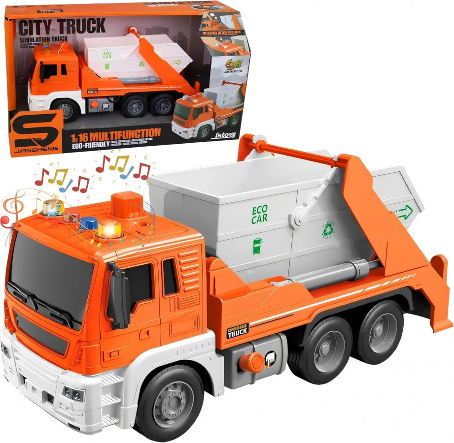JS107 Skip Loader Truck With Lights, Sound &amp; Function Button