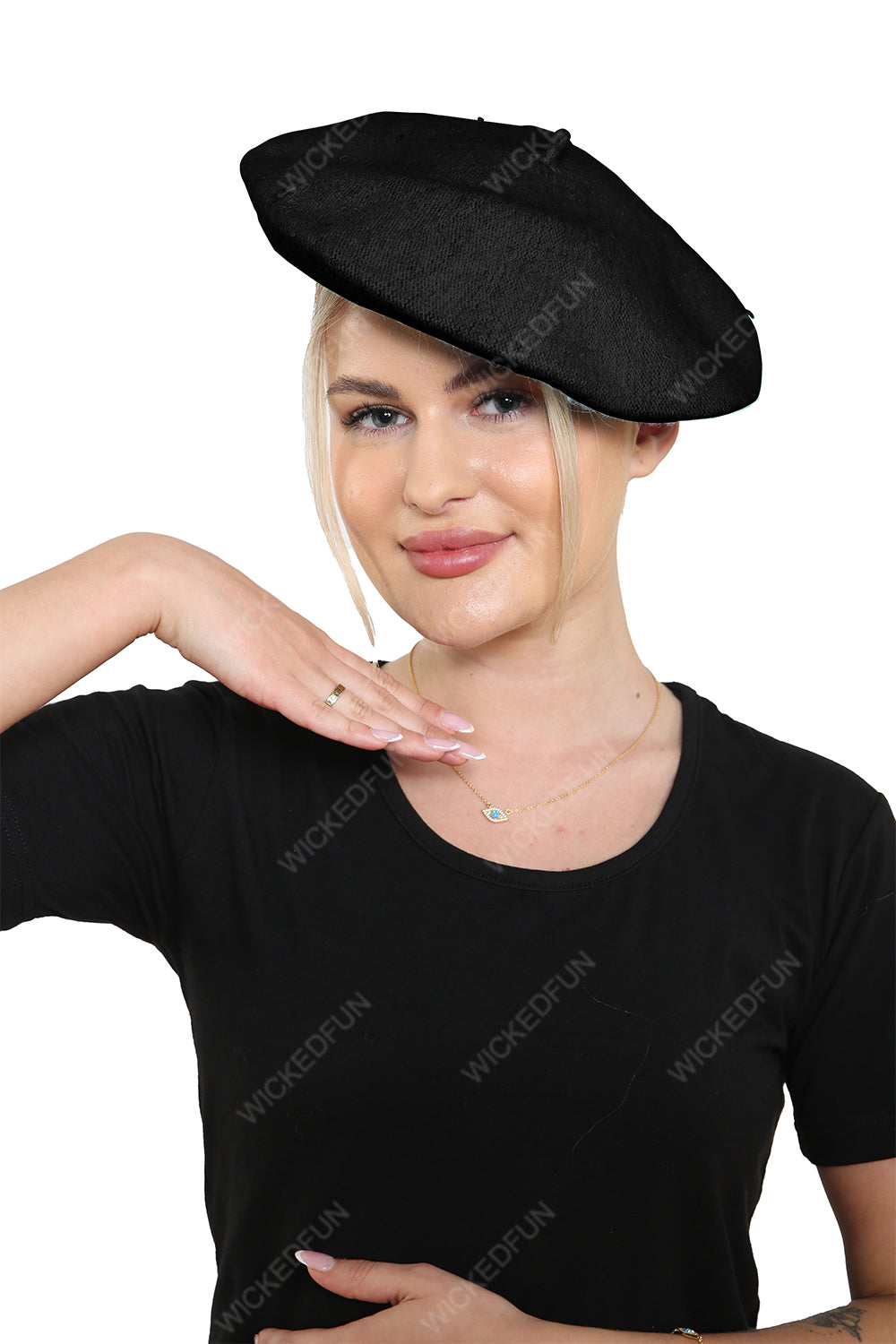 Wickedfun Black Beret Hat