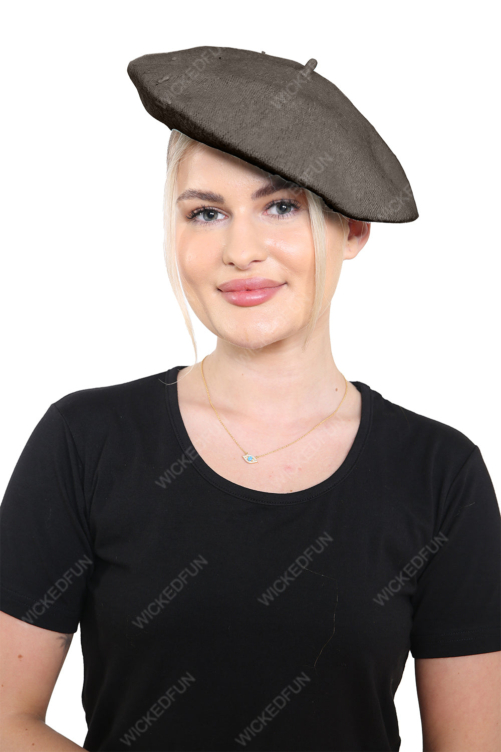 Wickedfun Brown Beret Hat