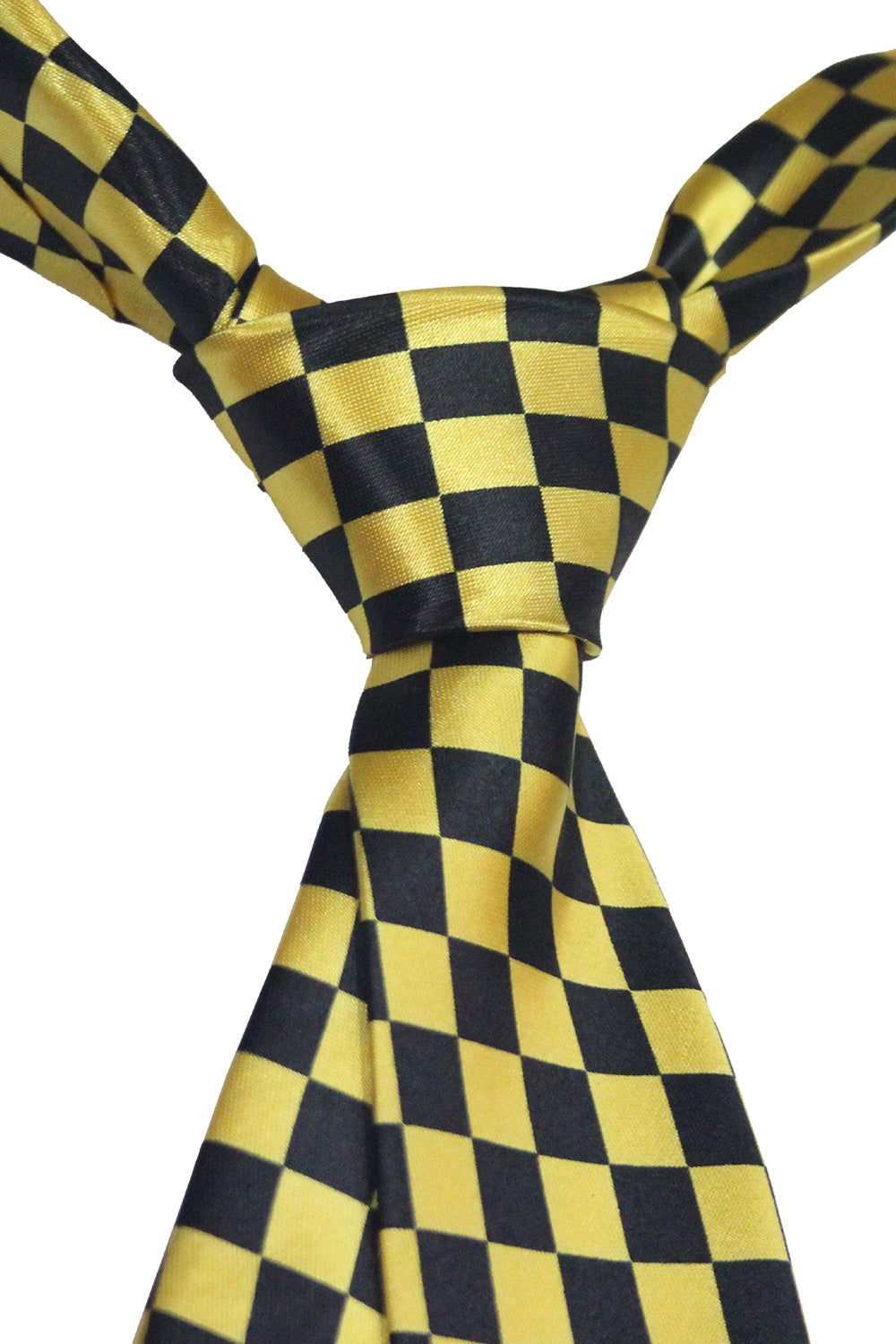 Wickedfun Black and Gold Checkered Neck Tie