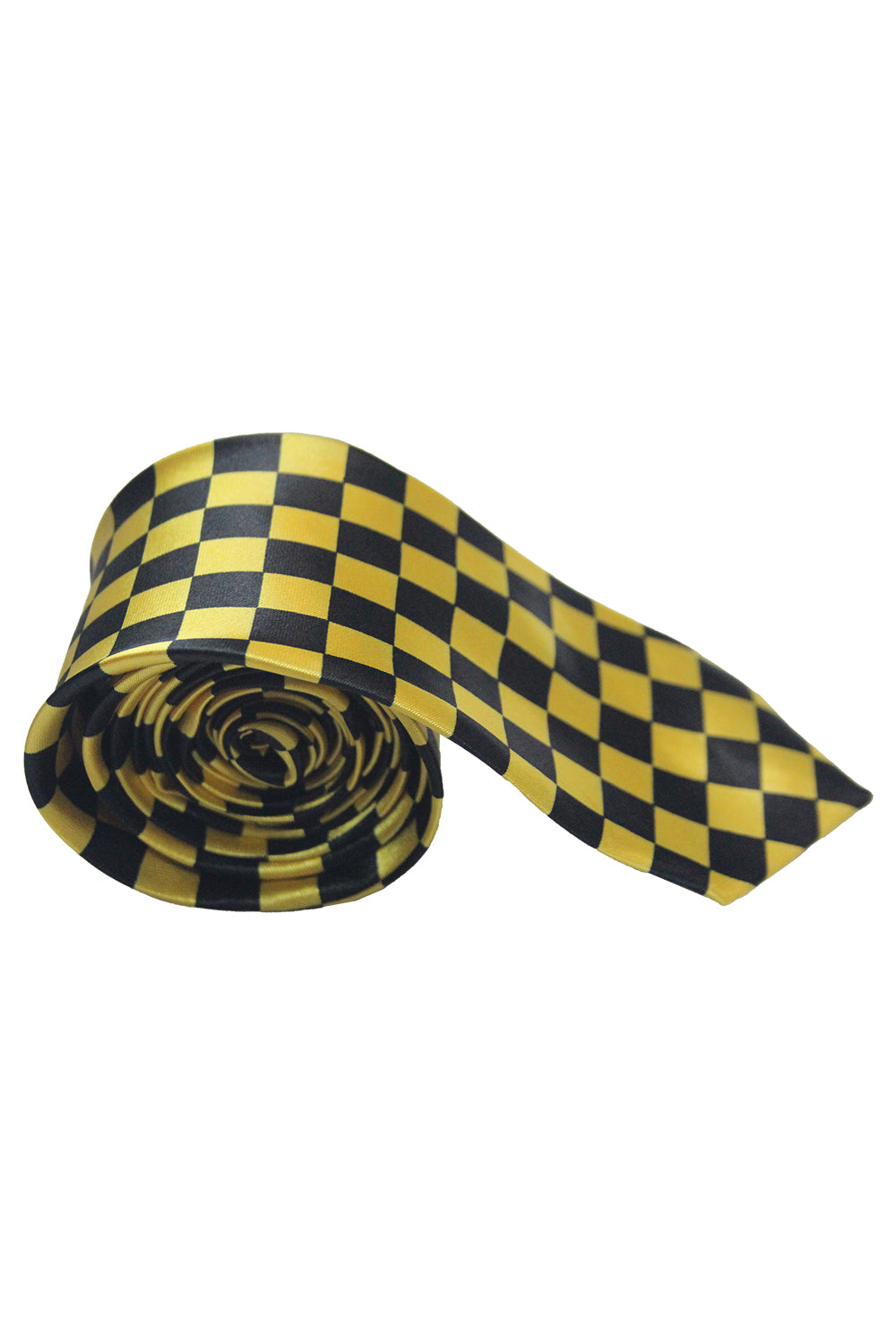 Wickedfun Black and Gold Checkered Neck Tie