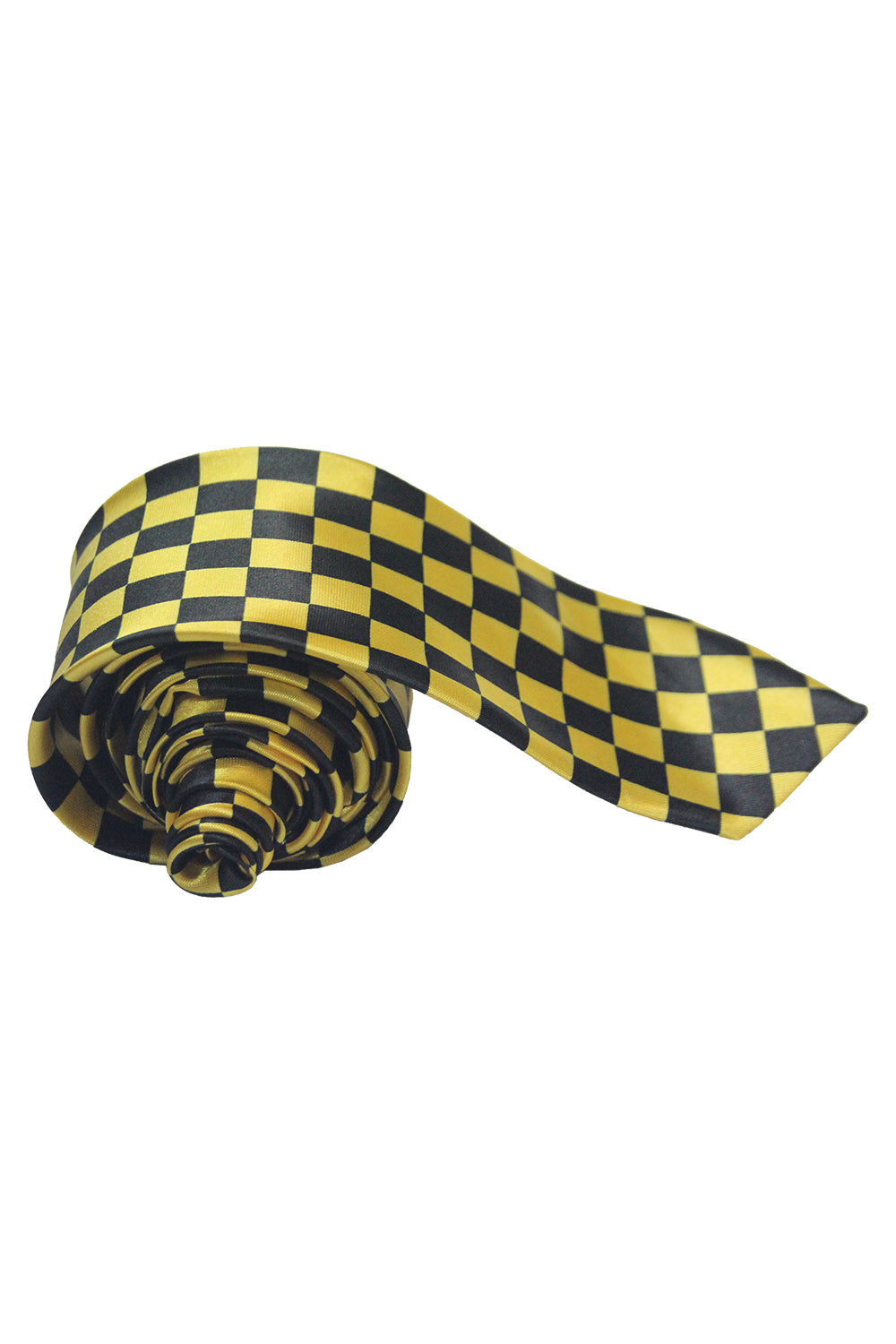Wickedfun Black and Gold Checkered Neck Tie