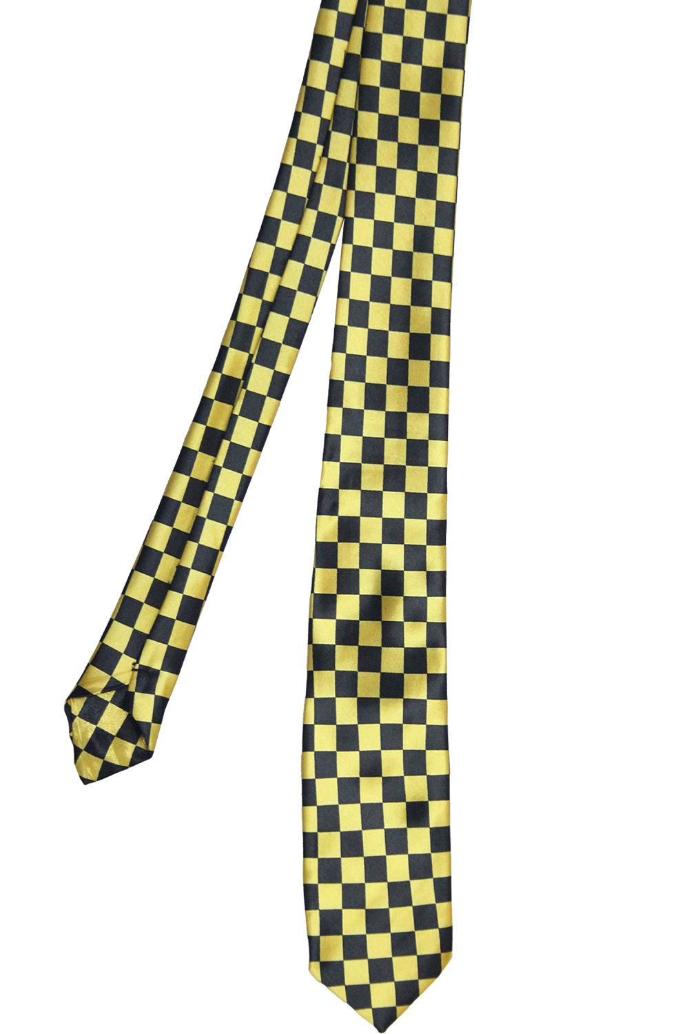 Wickedfun Black and Gold Checkered Neck Tie