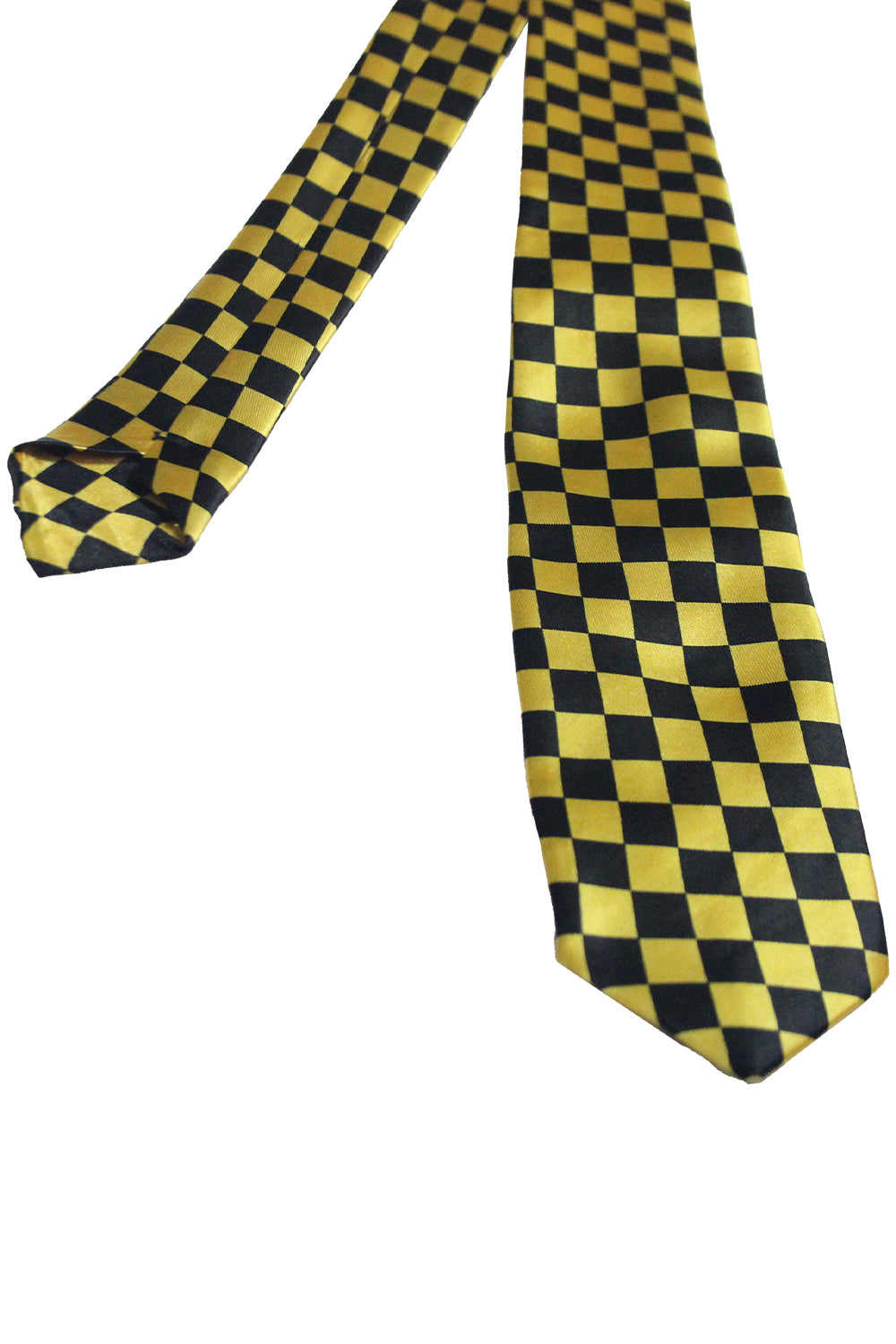 Wickedfun Black and Gold Checkered Neck Tie