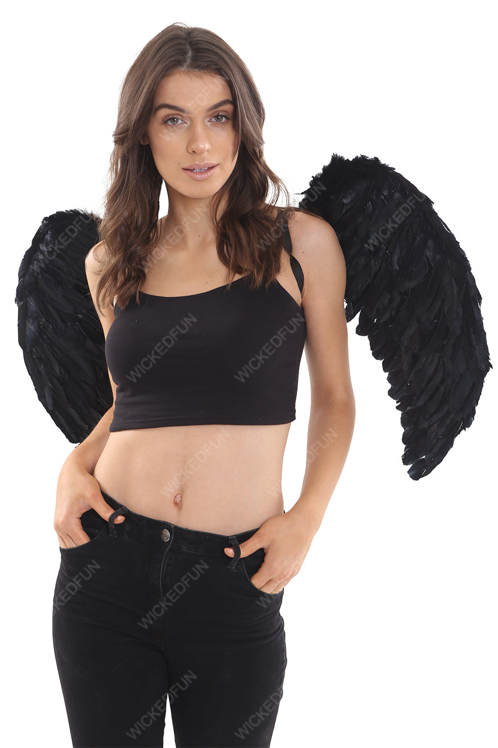 Black Feather Wings Large(Folding)