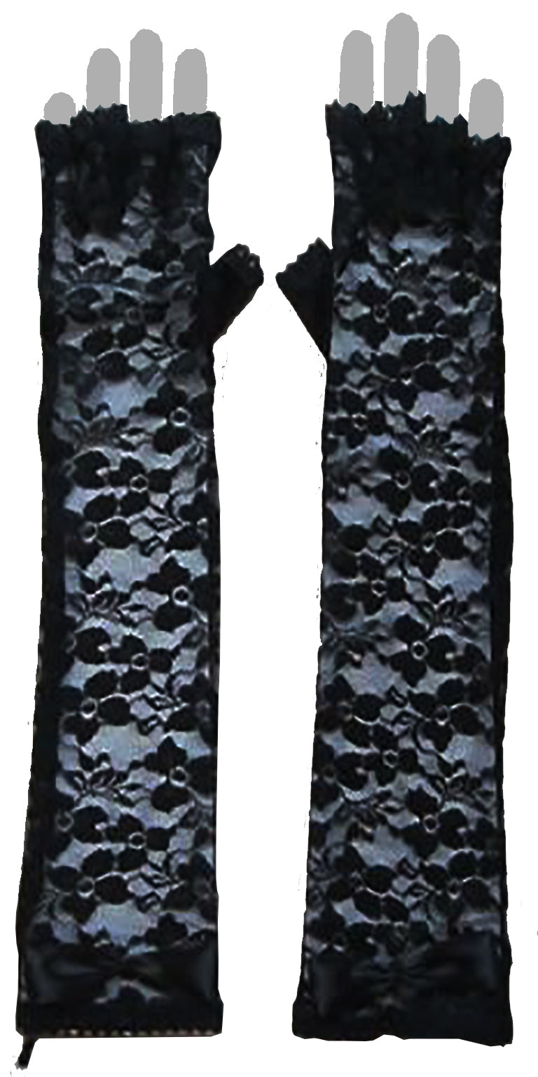 Black Long Lace Gloves