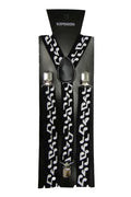 Wickedfun Black White Music Printed Braces 2.5 cm