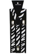 Wickedfun Black White Zebra Printed Braces 2.5 cm