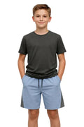 Boys Black T-shirt and Blue Shorts Set