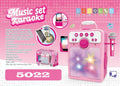 5022 Light Up Boom Box Karaoke Music Set Square Pink