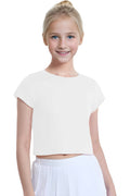 Crazy Chick Girls White Half Sleeve Crop Top