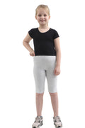 Crazy Chick Girls Light Grey Cotton Leggings 3/4 Length