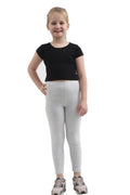 Crazy Chick Girls Light Grey Cotton Leggings Full Length