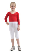 Crazy Chick Girls White Cotton Leggings 3/4 Length