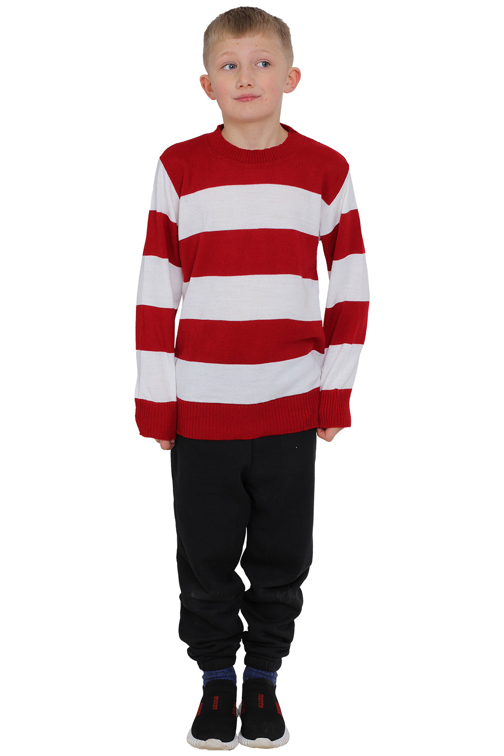 Wickedfun Children's Red and White Stripe Knitted Jumper
