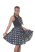 Crazy Chick Adult Black White Polka Dot Skirt (18 Inches)