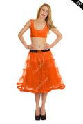 Crazy Chick Adult 4 Tier Petticoat with Ribbon Orange Tutu Skirt (Approximately 23 Inches Long)