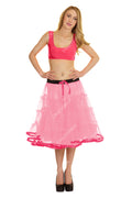 Crazy Chick Adult 4 Tier Petticoat with Ribbon Pink Tutu Skirt (Approximately 23 Inches Long)