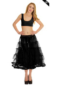Crazy Chick Adult 5 Tier Petticoat with Ribbon Black Tutu Skirt (Approximately 26 Inches Long)