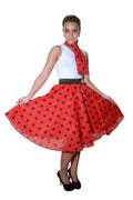 Crazy Chick Adult Red Black Polka Dot Skirt ( 26 Inches)