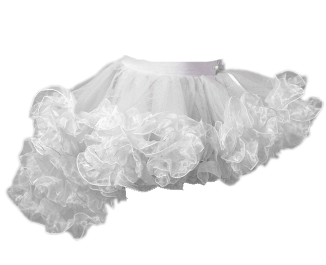 Crazy Chick Girls white Burlesque Ruffle Tutu Skirt