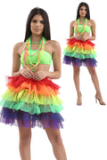 Crazy Chick Adult 6 Layers Rainbow Tutu Skirt with Ribbon