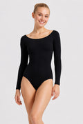 Crazy Chick Adult Cotton Full Sleeve Scoop Neck Black Bodysuit Leotard