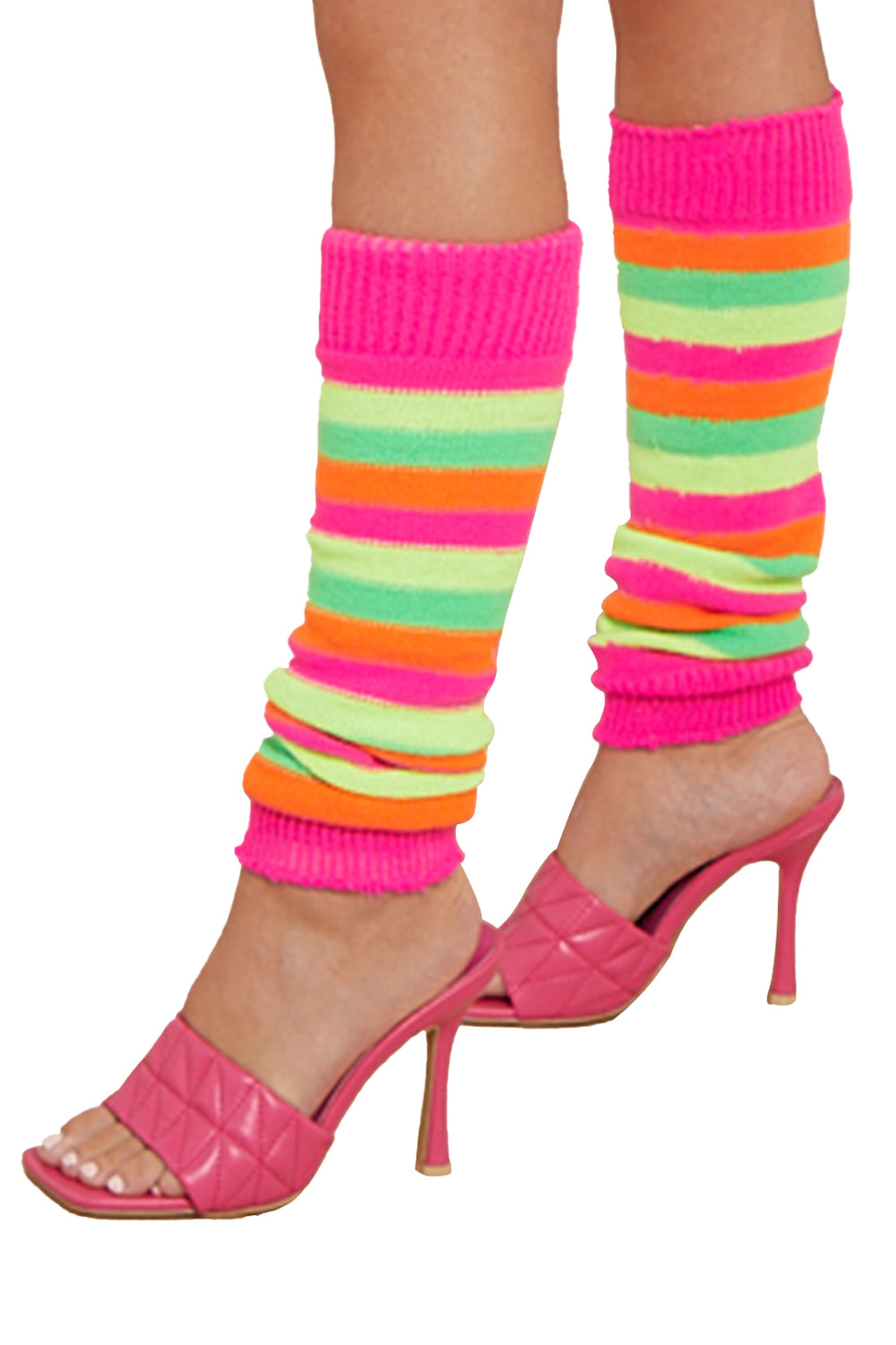 Wickedfun Florescent Multi Stripe Legwarmers