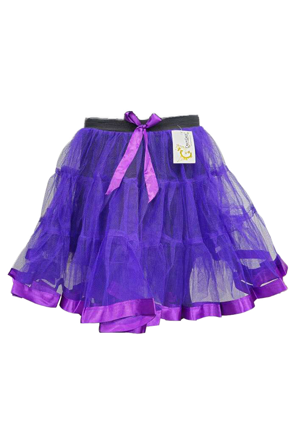 Crazy Chick Girls 2 Layers Purple Petticoat Tutu Skirt (18 Inches Long)