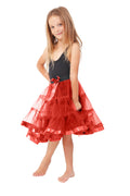 Crazy Chick Girls 2 Layers Red Devil Petticoat Tutu Skirt (18 Inches Long)