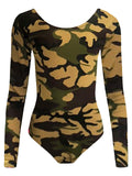 Crazy Chick Girls Microfibre Camouflage Full Sleeve Leotard