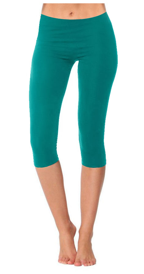 Crazy Chick Girls Dancewear Green Capri Leggings
