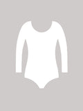 Crazy Chick Girls Cotton Full Sleeve White Leotard