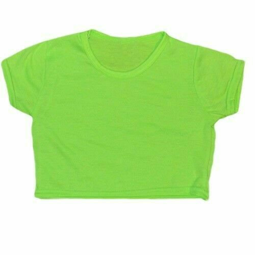 Crazy Chick Girls Microfibre Green Crop Top