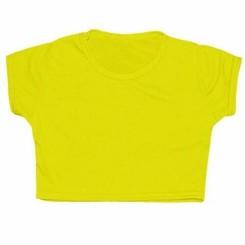 Crazy Chick Girls Microfibre Yellow Crop Top