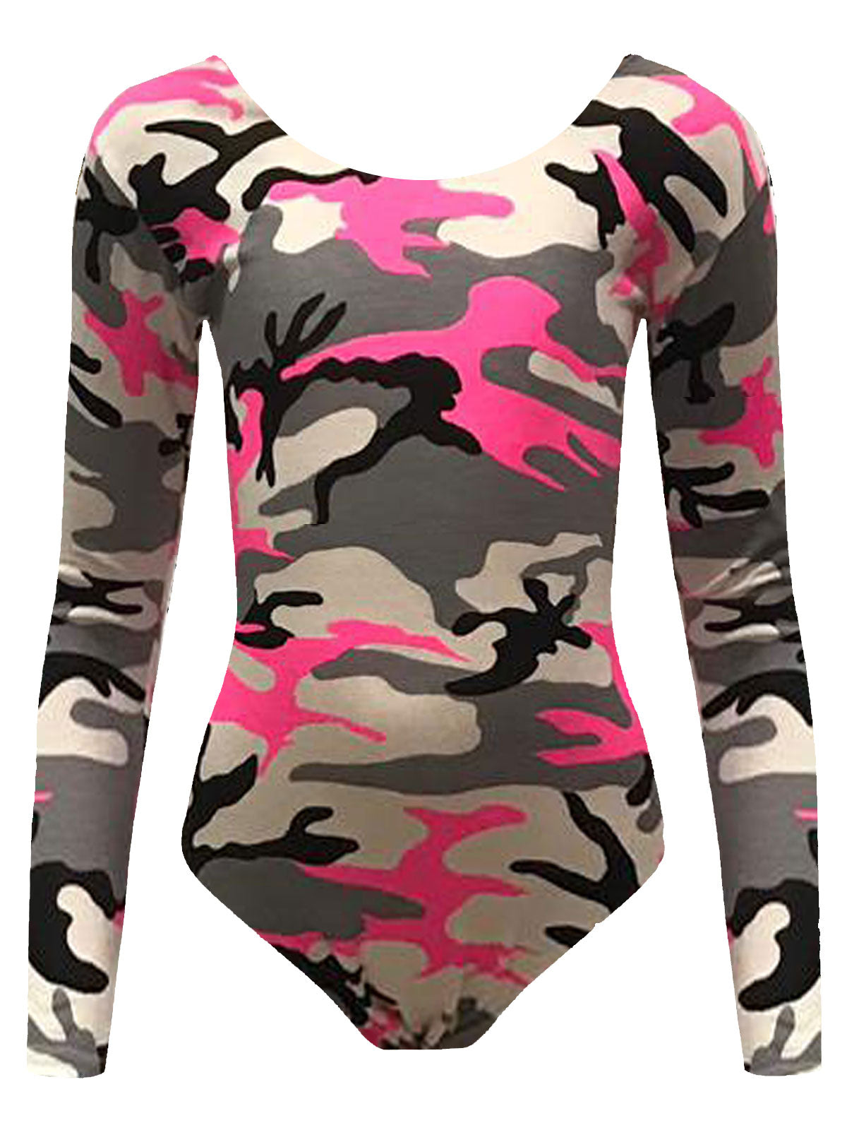 Crazy Chick Girls Pink Camouflage Full Sleeve Leotard