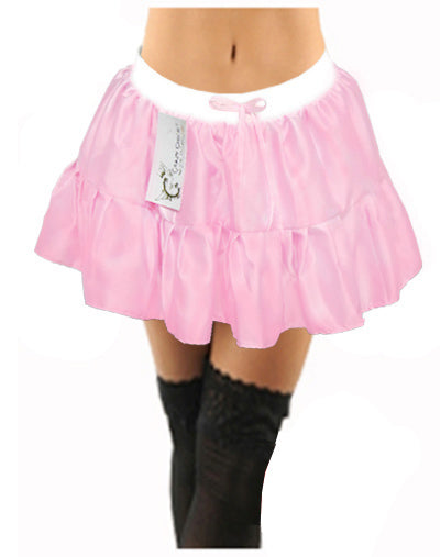 Crazy Chick Girls 2 Layer Satin Baby Pink Tutu Skirt