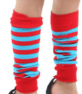 Crazy Chick Girls Red and Turquoise Stripe Legwarmers (pack of 12)