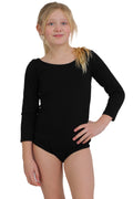 Crazy Chick Girls Microfibre Black Full Sleeve Leotard
