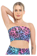 Crazy Chick Adult Leopard Print Pink /Blue Boob Tube