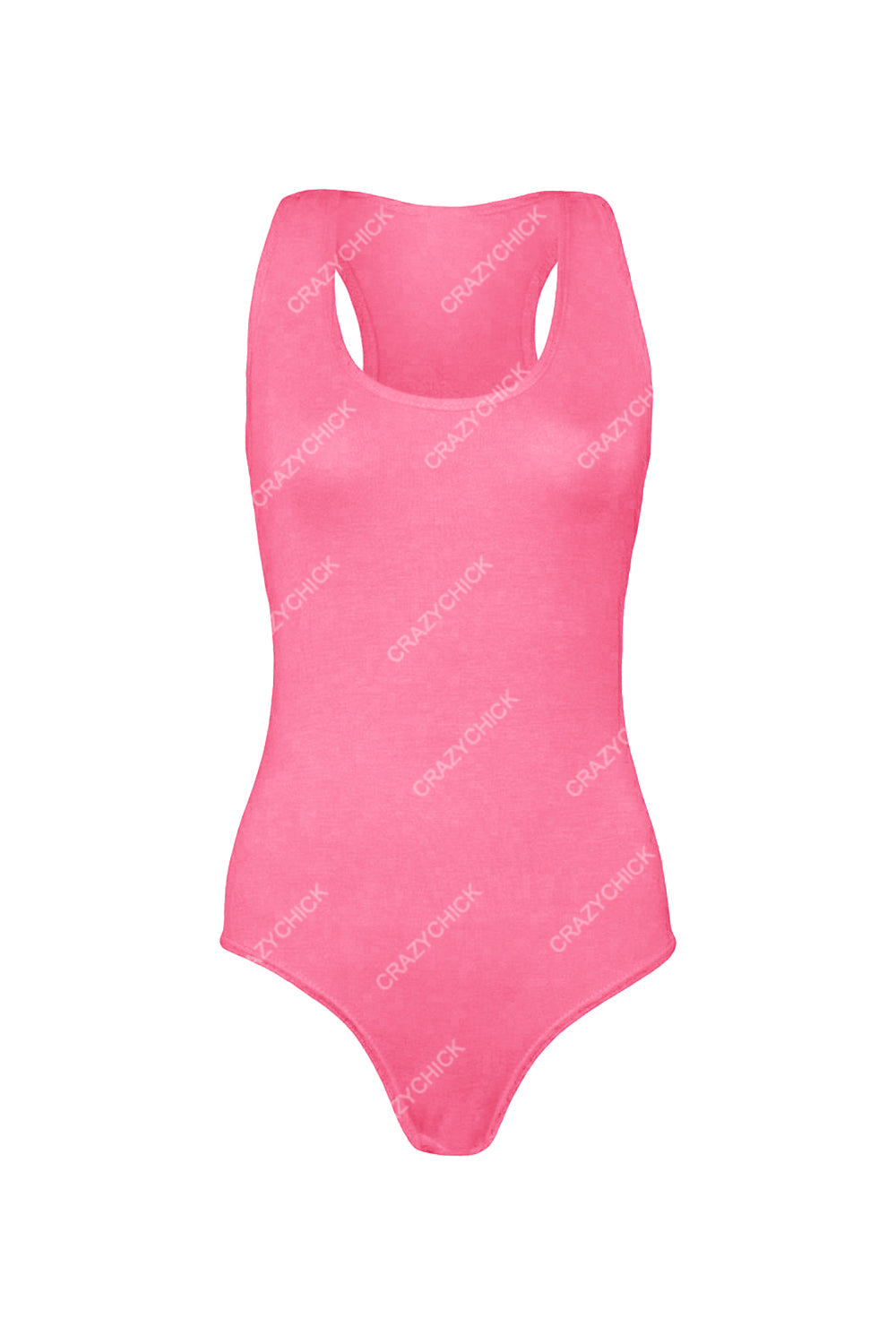 Crazy Chick Adult Microfibre Pink Sleeveless Leotard