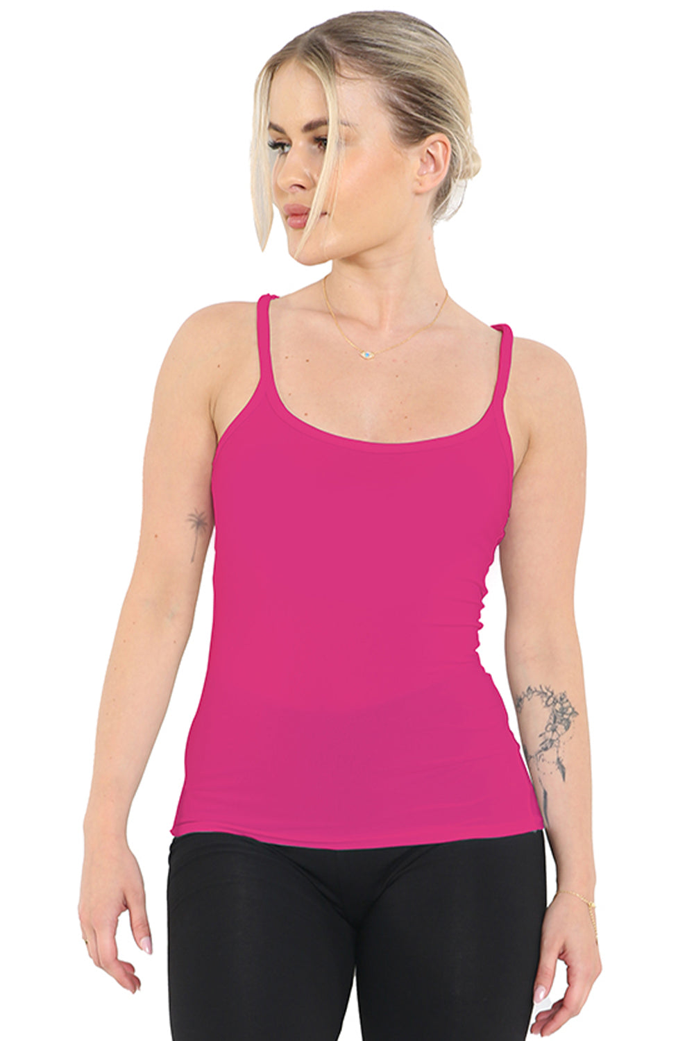 Crazy Chick Adult Microfibre Neon Pink Vest Top