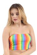 Crazy Chick Rainbow Stripe Boob Tube