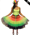 Wickedfun Adult 5 Tier Petticoat Rainbow Tutu Skirt (Approximately 30 Inches Long)