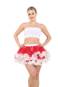 Crazy Chick Adult Red and White Ruffle Tutu Skirt
