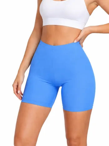 Crazy Chick Adult Turquoise Microfiber Cycling Shorts for Sports and Gym