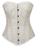 Crazy Chick White Brocade Corset with Busk