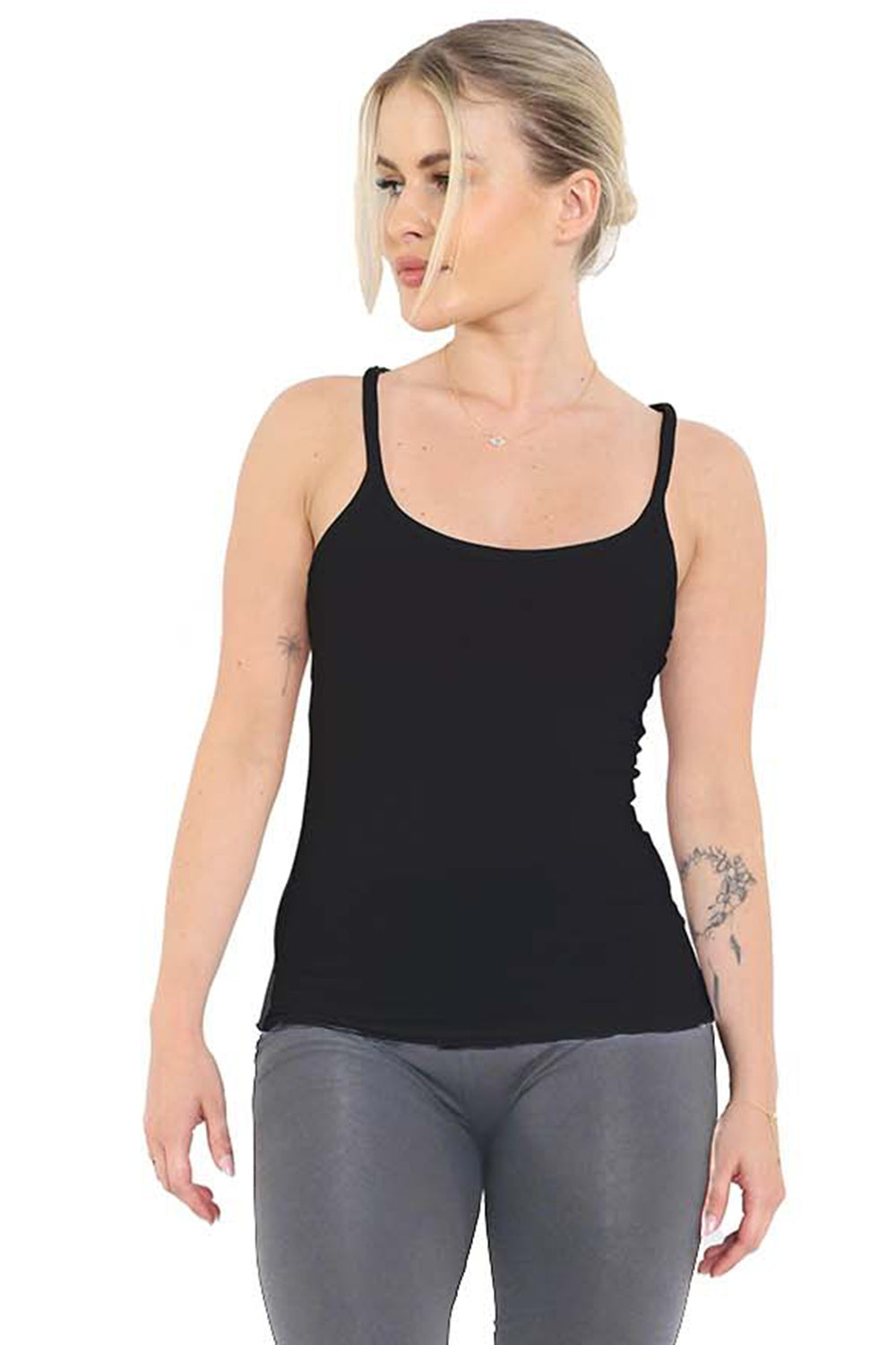 Crazy Chick Adult Cotton Black Vest Top