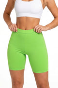 Crazy Chick Adult Green Microfiber Cycling Shorts for Sports and Gym